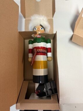 Hudson’s Bay Company HBC Stripes Merry 15" Nutcracker Wooden Figure NEW IN BOX